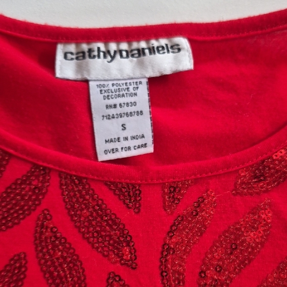 Cathy Daniels Scarlet Sequin Blouse - Picture 2 of 5